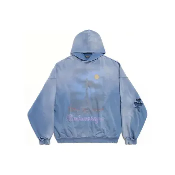 Balenciaga SS24 Sweatshirt Loose Fit Style Men's Blue