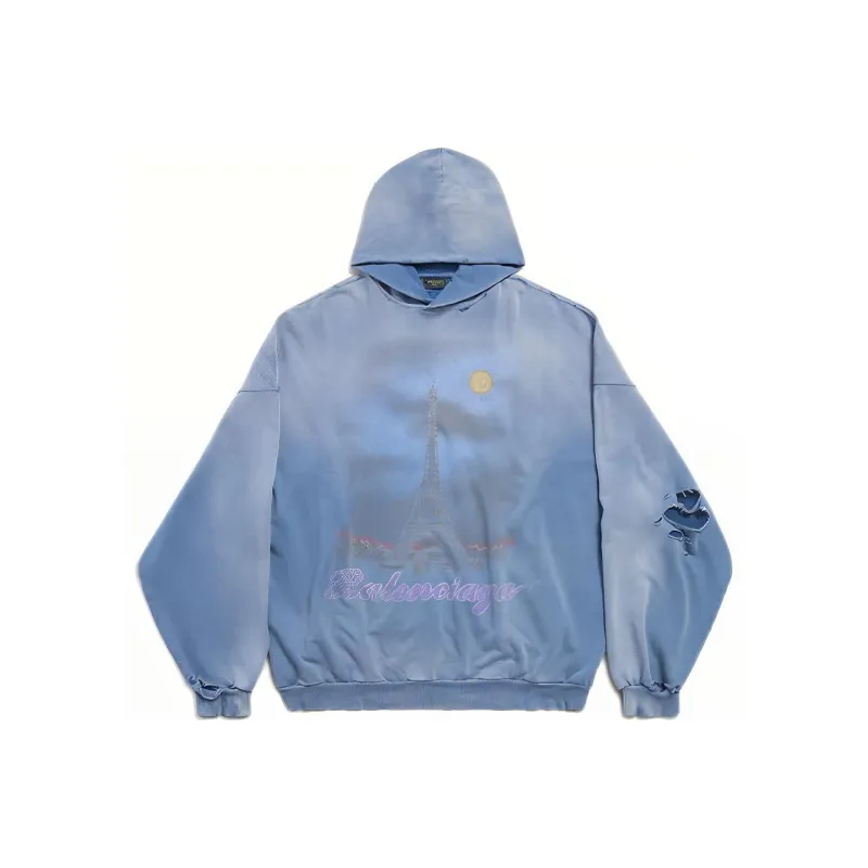 Balenciaga SS24 Sweatshirt Loose Fit Style Men's Blue-0