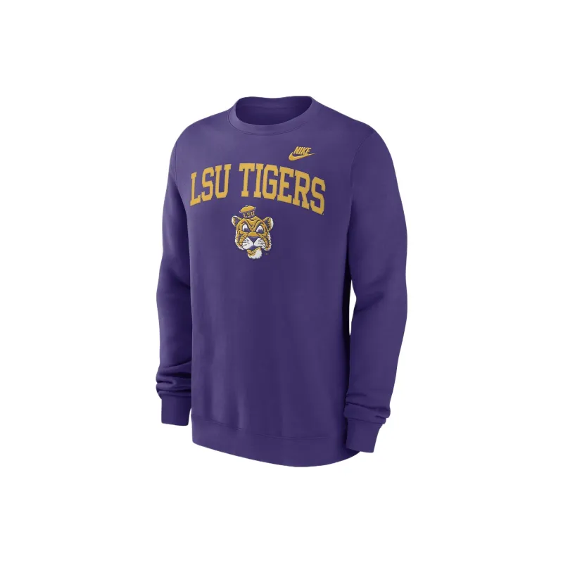 Nike Lsu Tigers Legacy Classic Arch Over Logo Men's Nike College Pullover Crew-0