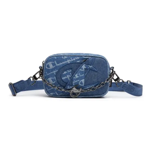 Champion Fabric Shoulder Bag Regular Unisex Light Blue Denim/Dark Blue Denim