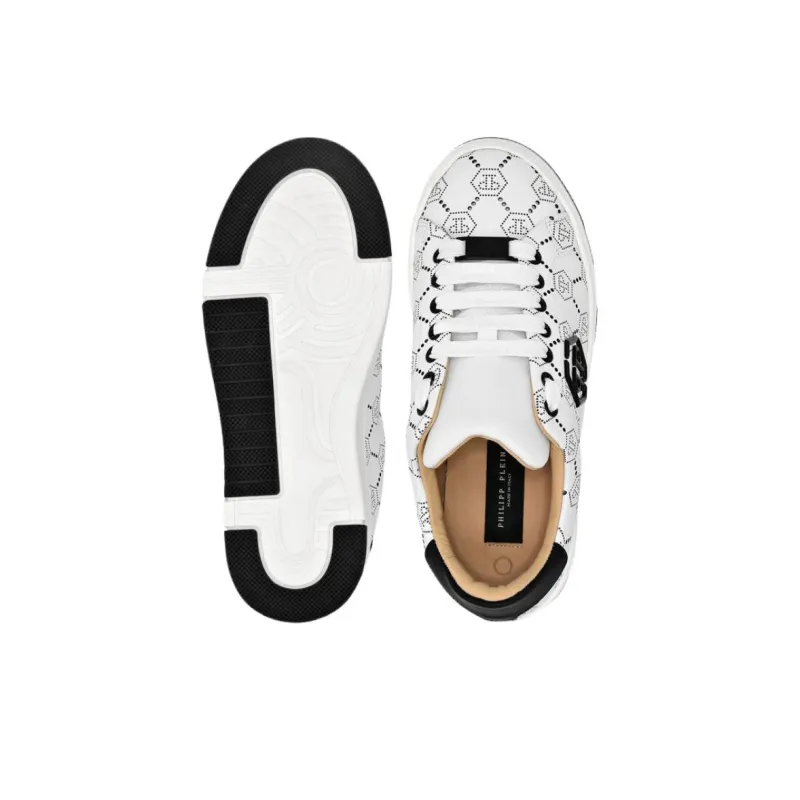PHILIPP PLEIN Slip Resistant Low Top Skateboard Shoes Unisex White-3