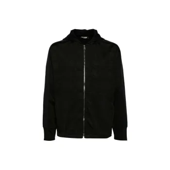 Roberto Cavalli Logo jacquard Zip front Hoodie