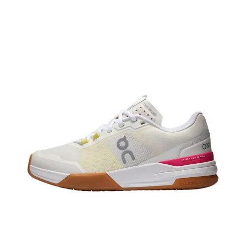 On THE ROGER Advantage Pro Anti Slip Wear Resistant Low Top Tennis Shoes Women's Beige Pink