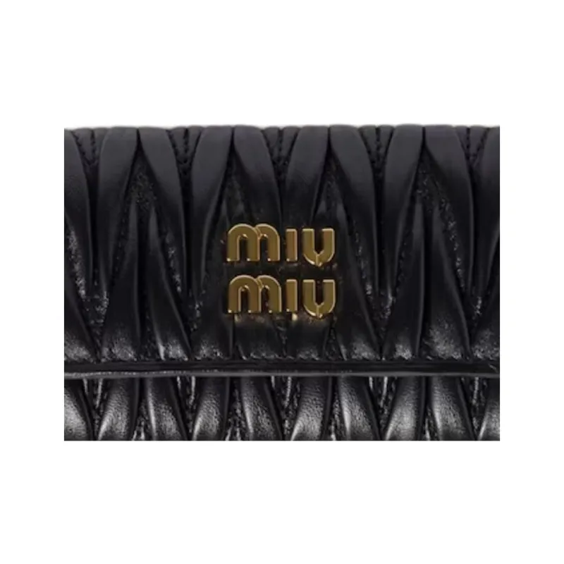 MIU MIU Sheepskin Key Pouch Women's Black-4