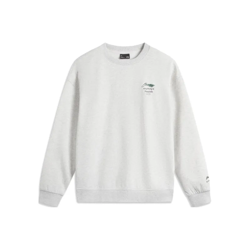 LiNing Sports Fashion Collection Sweatshirt Unisex Heather Gray Deep Antarctic Gray-0