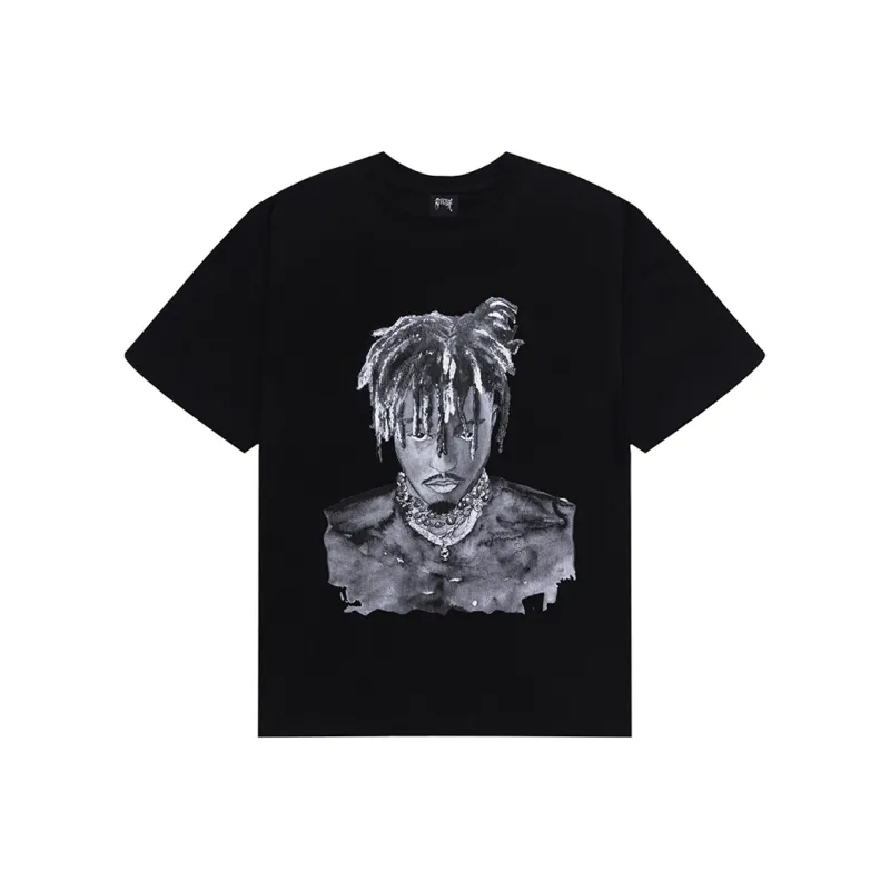 Revenge Juice Wrld 999 Graphite Portrait Tee-0