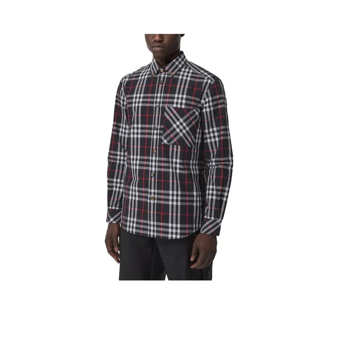 Burberry Shirts Men Black-0