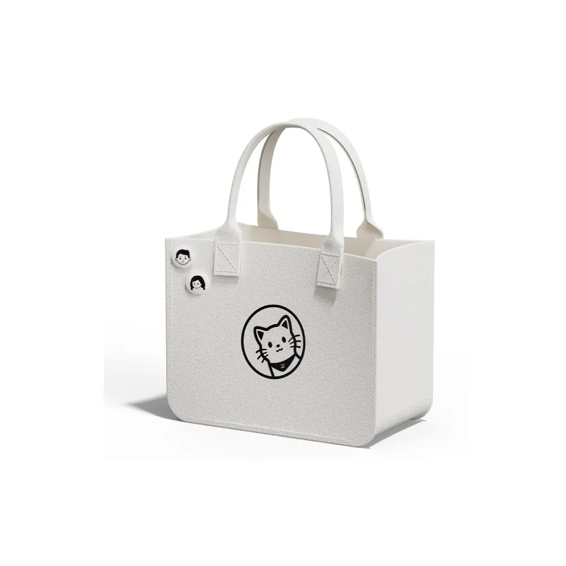 Zowoki Felt Handbag Regular Unisex White-6