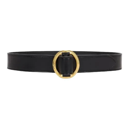 SAINT LAURENT Leather suedes Women's Black Width  3CM