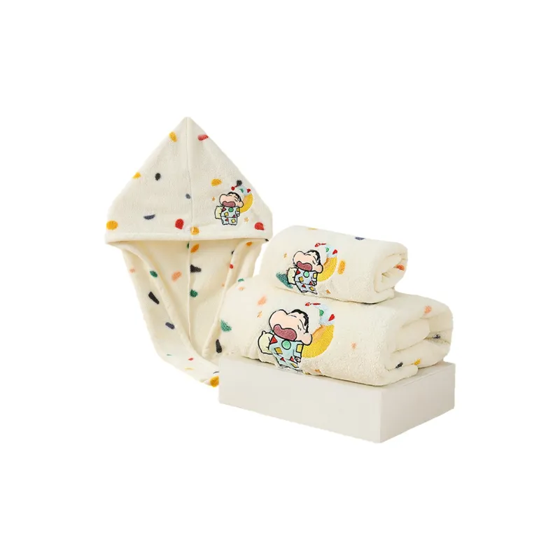 SHIJINGHUI x Crayon Shinchan Practical Towel Bath Towel Three Piece Set-8