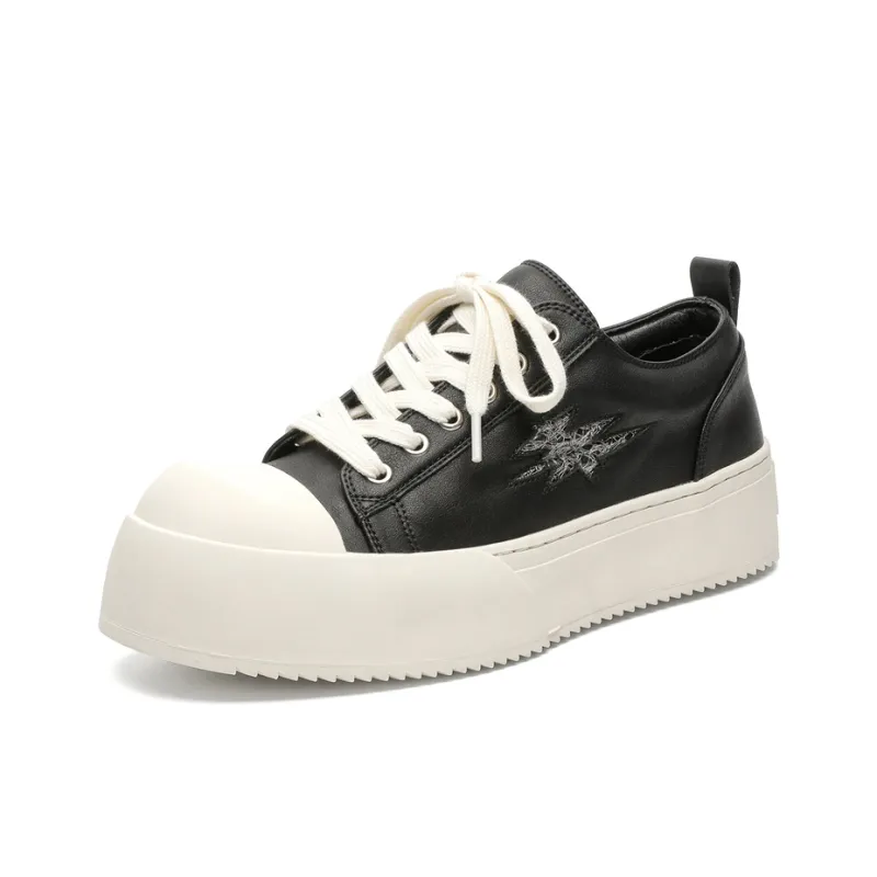 Dounkol Get Cool Height Increasing Low Top Skateboard Shoes Men's Black-1