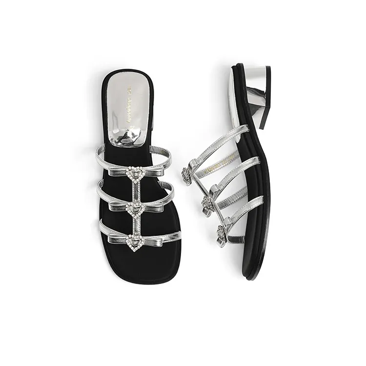 RED DRAGONFLY Rhinestone Slip Resistant Abrasion Resistant Slide Slippers Women's-10
