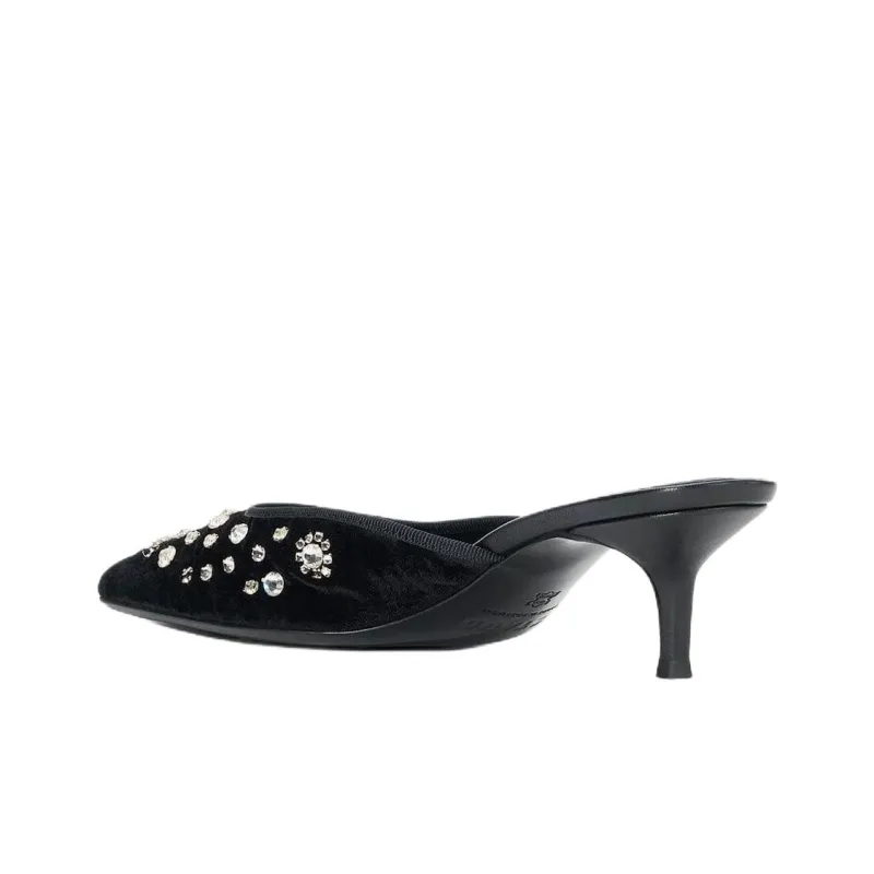Staud Closed Toe Slippers 9cm Women's Black-3
