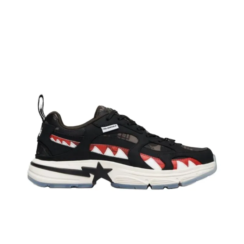 CLOT x A BATHING APE SHARK STA Wear Resistant Low Top Casual Shoes Unisex Black-1
