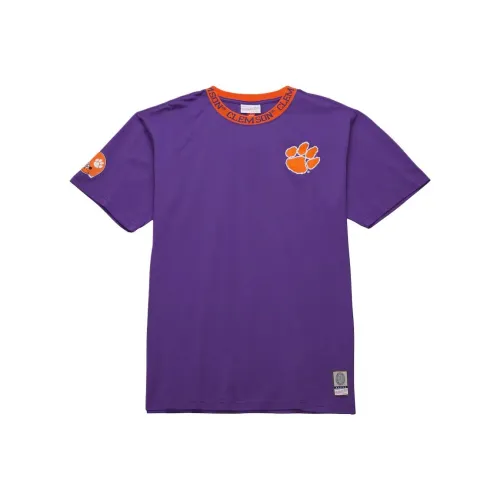 Mitchell & Ness x NCAA Clemson Tigers Jacquard Ringer T Shirt Men's Purple