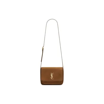 SAINT LAURENT Niki Suede Crossbody Bag, Shoulder Bag Medium Size Women's Caramel Cognac