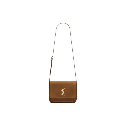 SAINT LAURENT Niki Suede Crossbody Bag, Shoulder Bag Medium Size Women's Caramel Cognac