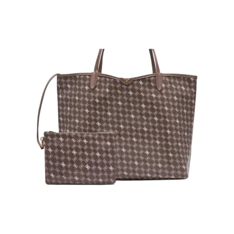 SAM EDELMAN Fabric Tote Bag, Shopping Bag, Shoulder Bag Large Size Women's Black/Navy Blue/Brown-1