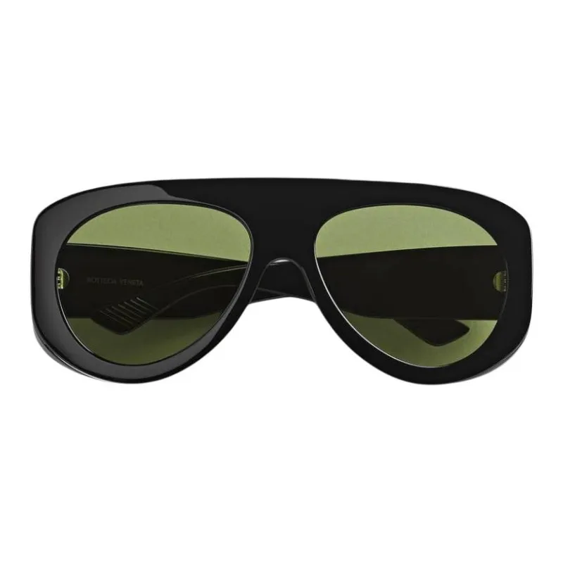 Bottega Veneta Metal Nylon Injection Molded Acetate Oval Sunglasses Women's Black-0
