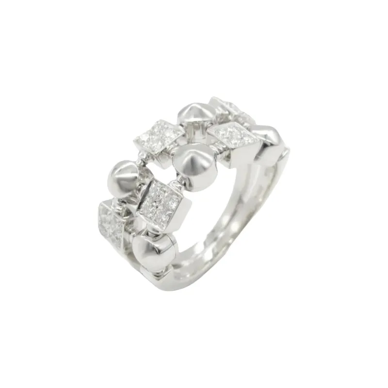 BVLGARI 2010s 18K White Gold Lucia Diamond Ring-1