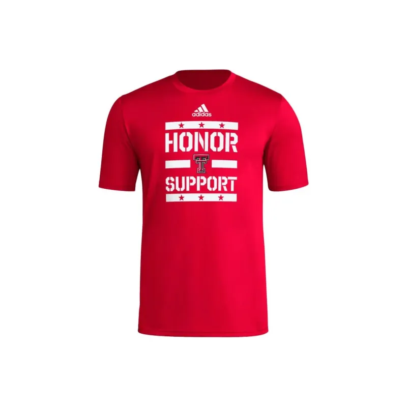 Adidas Free Shipping With AdiClub Texas Tech Short Sleeve Pre-Game Tee-0