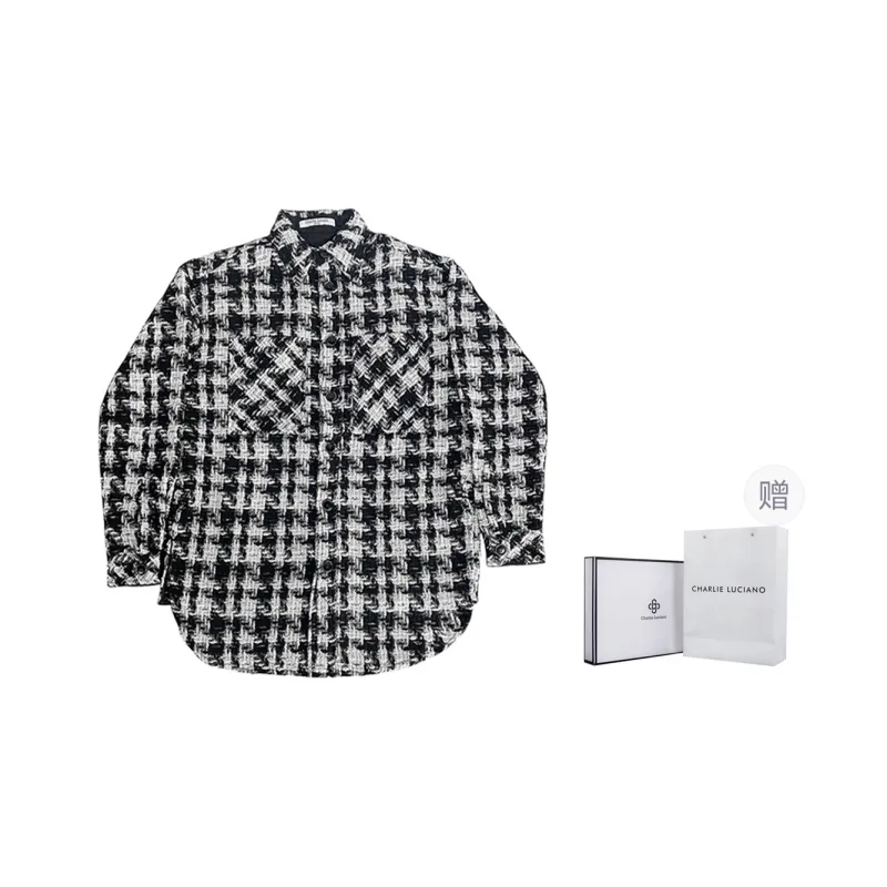 Charlie Luciano Shirt Fall Unisex Black White-0