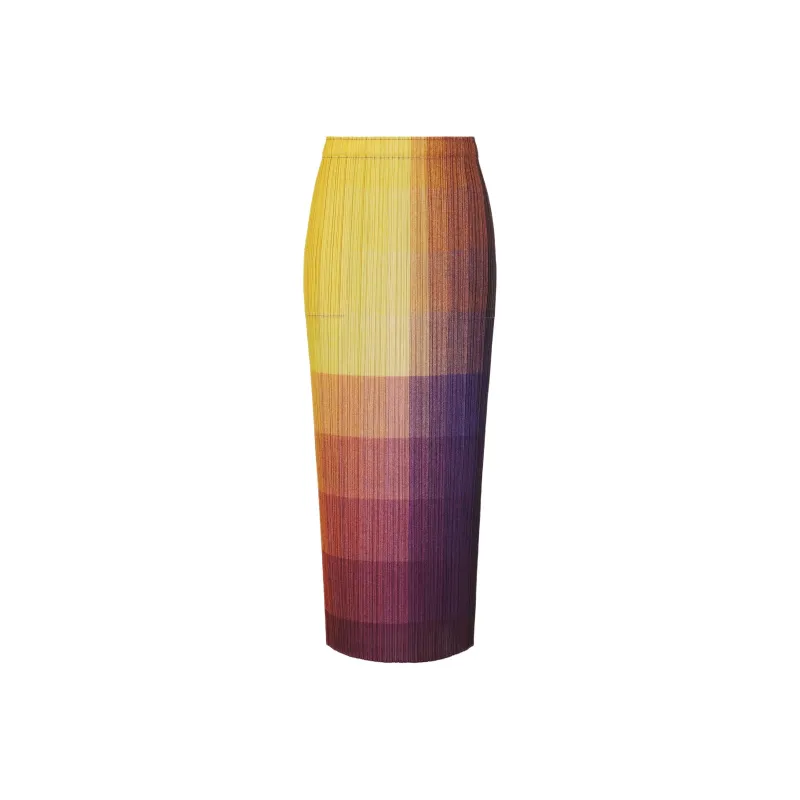 PLEATS PLEASE ISSEY MIYAKE Casual Long Skirt Women's Yellow-1