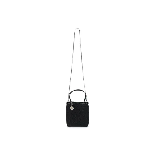 TORY BURCH Fabric Tote Bag Shopping Bag Shoulder Bag Handbag Mini Women's Black