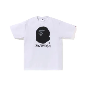 Cdg X A BATHING APE CDG Collaboration T Shirts Unisex White