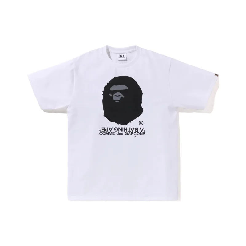 Cdg X A BATHING APE CDG Collaboration T Shirts Unisex White-0