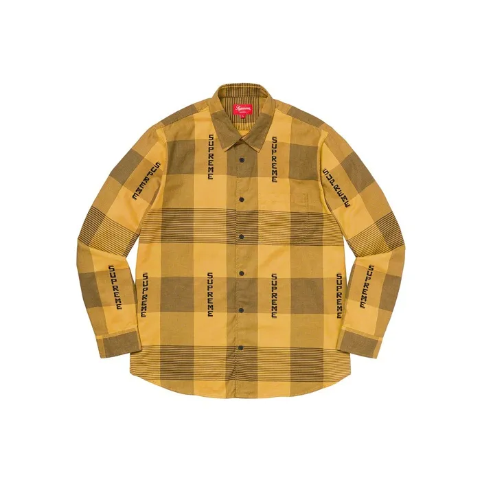 Supreme Logo Plaid Shirt-0