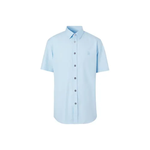 Burberry Shirts Men Light Blue