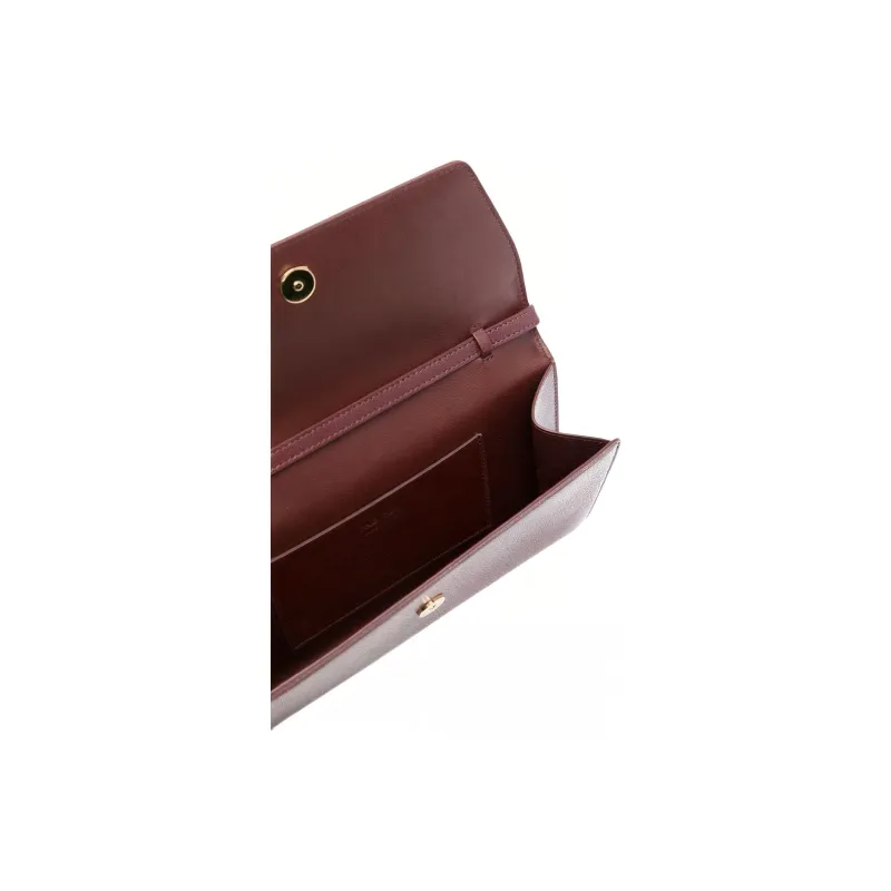 THE ROW Cow Leather Clutch Shoulder Bag Unisex Burgundy-3