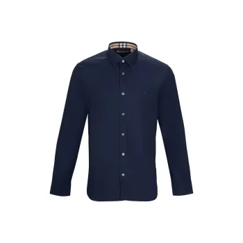 Burberry Shirts Men Dark Blue