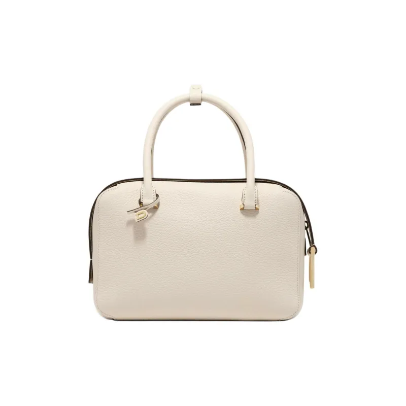 Delvau Cool Bo Grain Calfskin One Shoulder Handbags Medium Size Women's Ecru-0