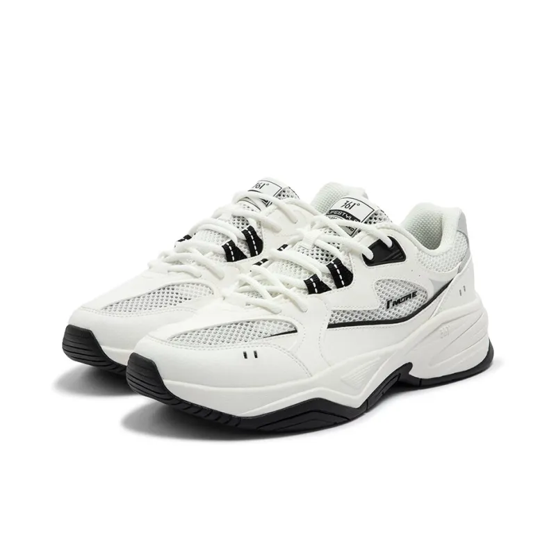 361° Sailing Series Breathable And Wear resistant Low Top Chunky Sneakers Men's White Black-2