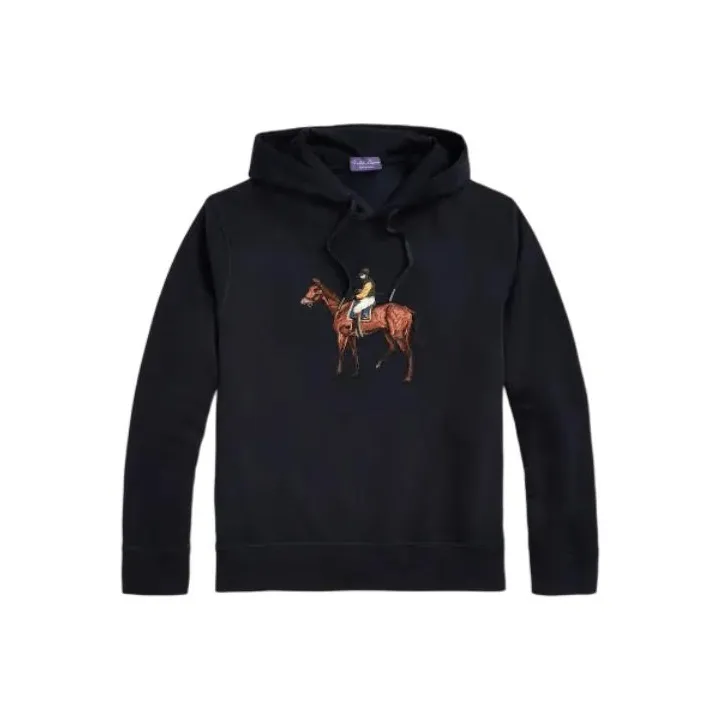 Polo Ralph Lauren Standing Horse Fleece Hoodie Sweatshirt Men's Black-0
