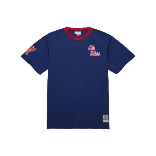 Mitchell & Ness x NCAA Ole Miss Rebels Jacquard Ringer T Shirt Men's Marine Blue