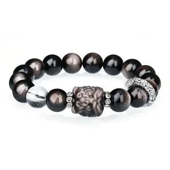 CHINA GOLD Natural Obsidian Bracelets Unisex