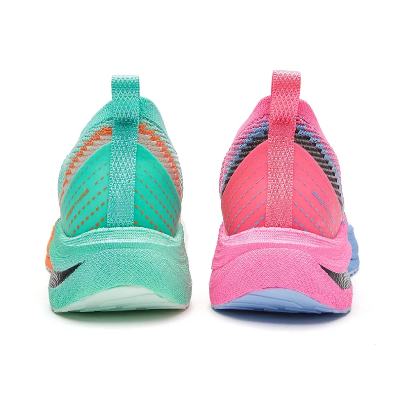 VOIT Running Shoes Unisex Low Top Left Green & Rose Red-5