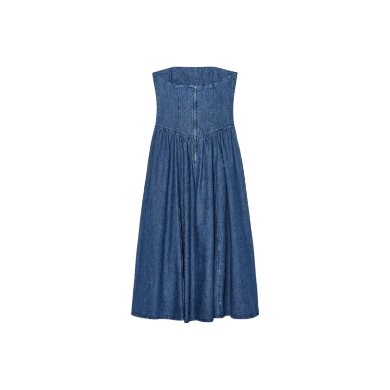 ZARA Trf Sleeveless Dress Women's Blue-1