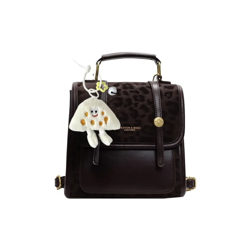 Yalu PU Backpack Women's Light Brown/Dark Brown/Coffee-12