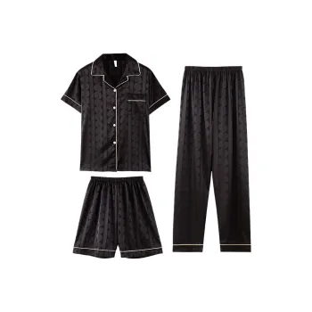 Qiao Ni Tong Pajama Set Men's Black Brown