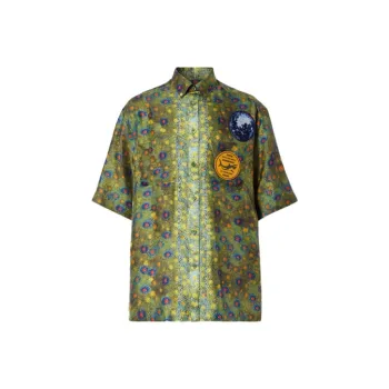 Burberry Mulberry Silk Fish Scale Shirt