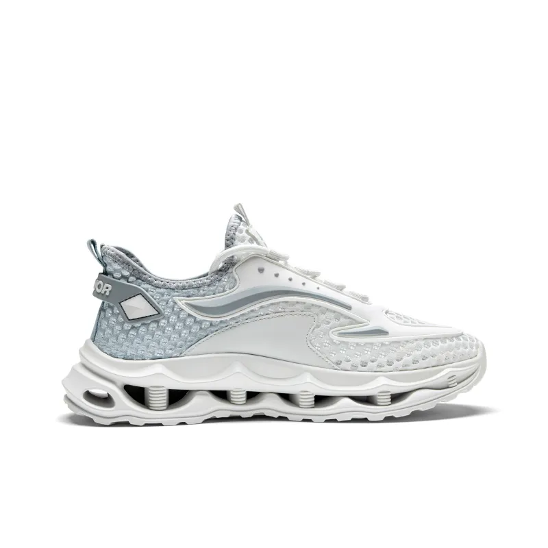 WARRIOR Ride The Wind And Waves Series Running Shoes Unisex Low Top White Gray/White Blue-1