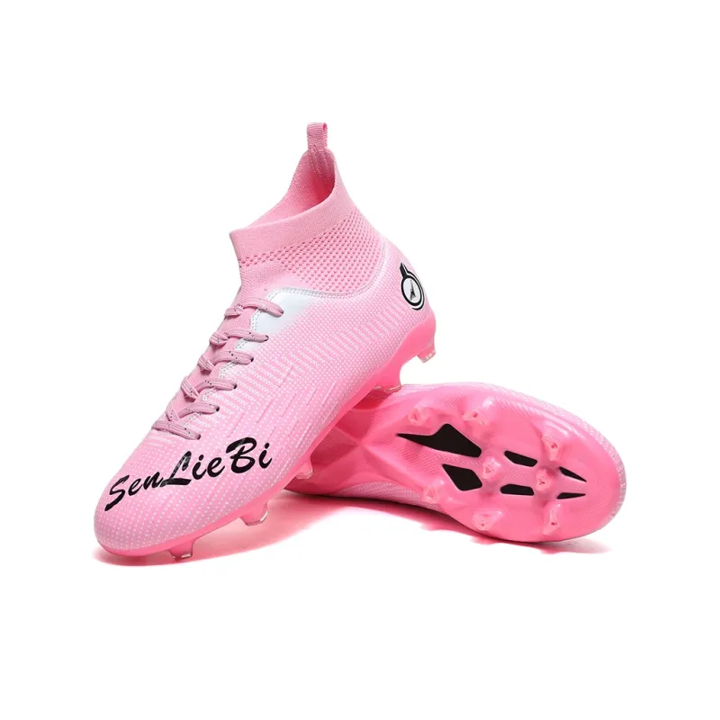 QIUTEXIONG FG Rubber Long Studs TF Rubber Broken Studs Soft Ground Firm Ground Slip Resistant Soccer Shoes Unisex-39