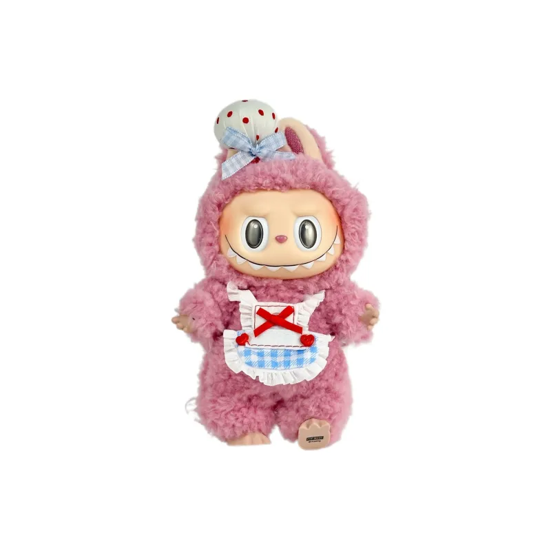 [Modified Doll] POP MART Labubu THE MONSTERS Heartbeat Macaron Collection, Little Chef, Cute Hang Tag Box 17cm-4