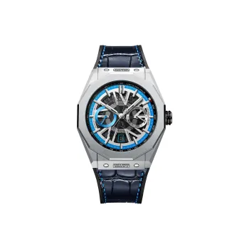 BONEST GATTI King Speed Automatic Mechanical Movement Rubber Band Strap Watch Men's Watches Blue Dial
