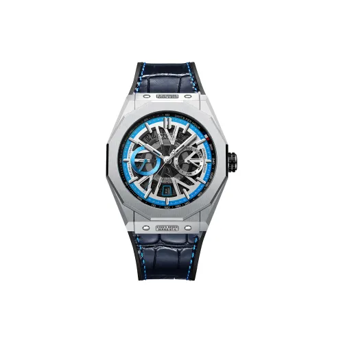 BONEST GATTI King Speed Automatic Mechanical Movement Rubber Band Strap Watch Men's Watches Blue Dial
