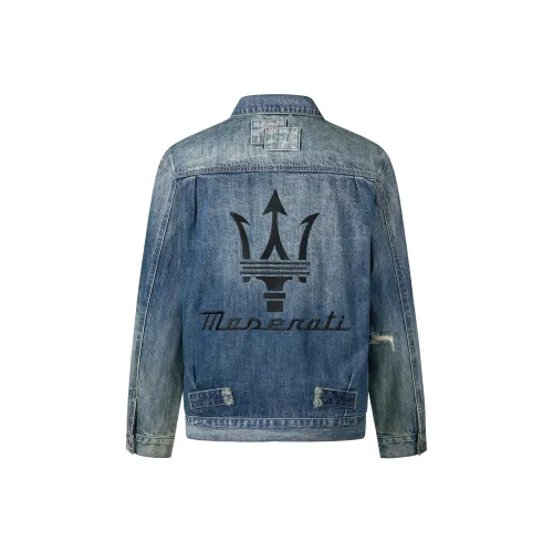 Maserati Denim Jacket Unisex Blue